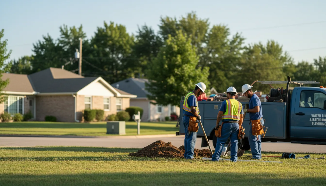 Residential water line and bathroom plumbing service in Haskell, OK